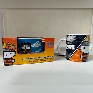 Hello Kitty And Friends Naruto Shippuden 6in 20oz Chopstick Bowl And Coffee Mug